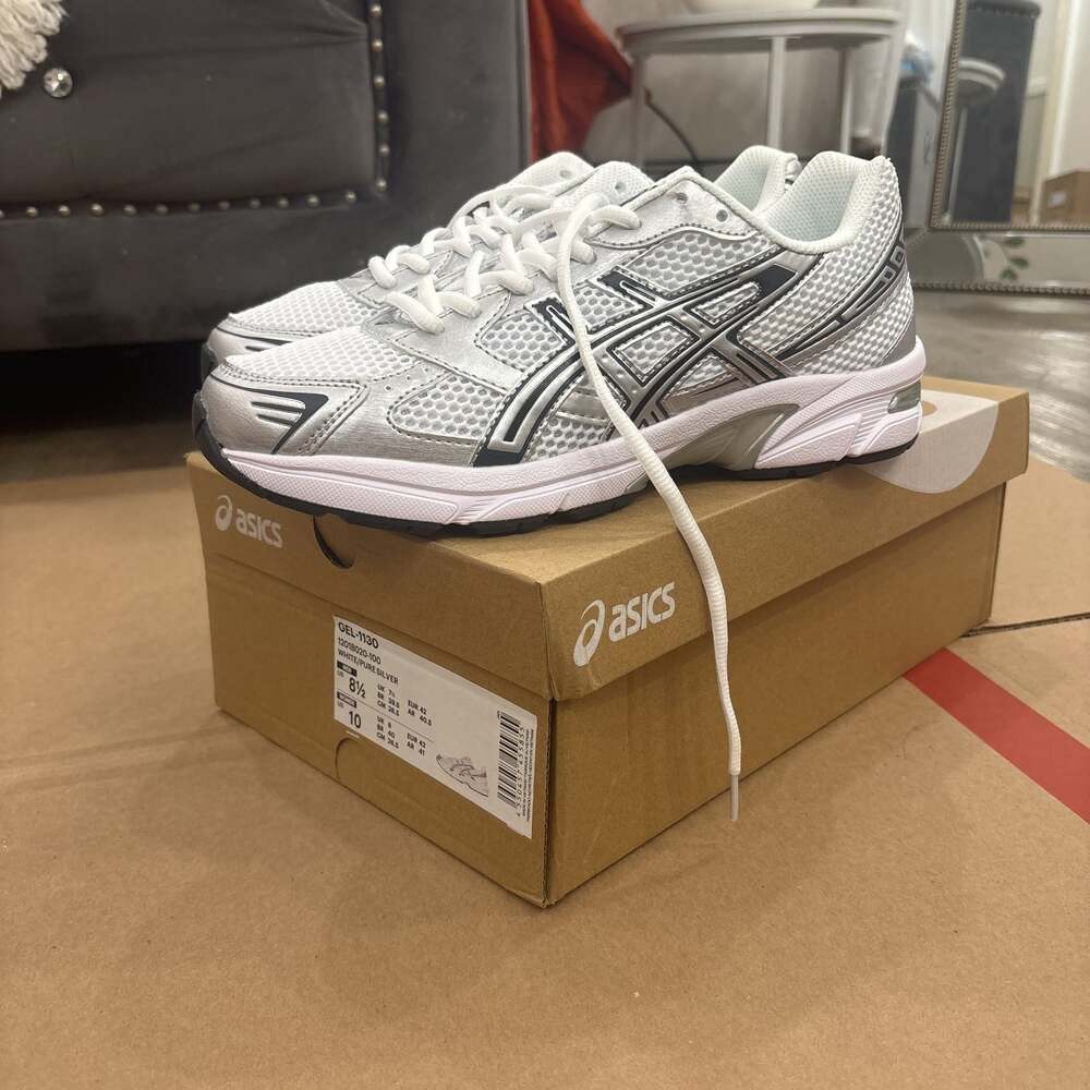 ASICS GEL-1130 White Pure Silver Running Shoes Women's Size 10